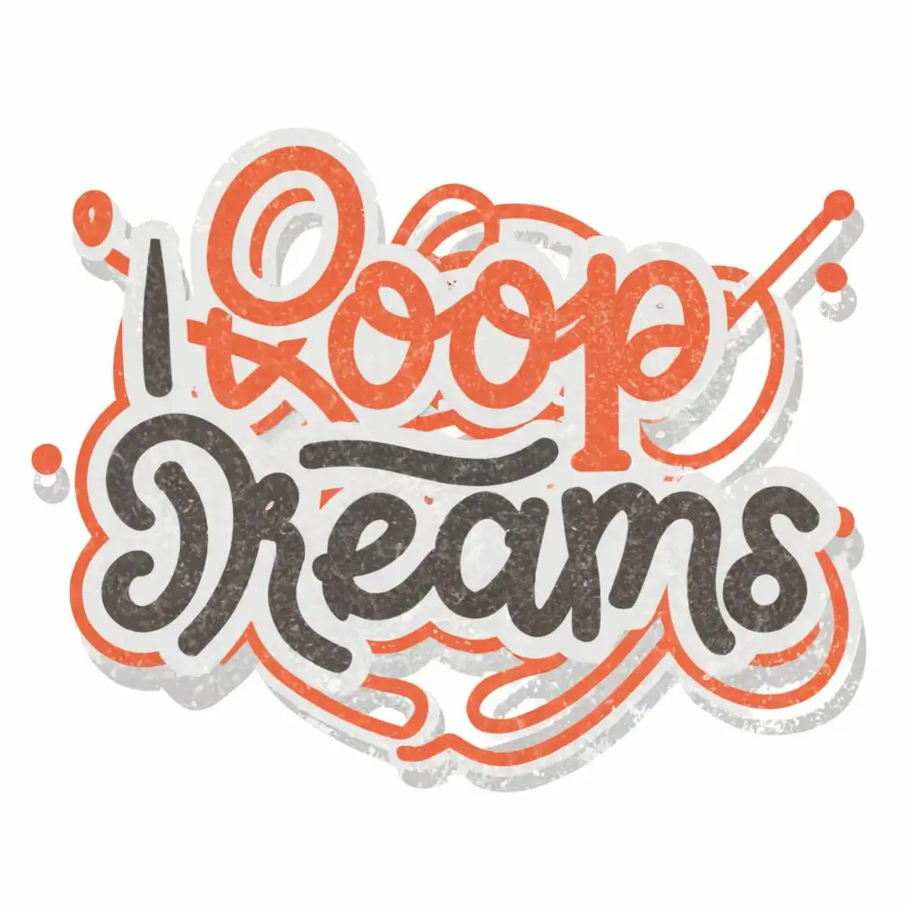 logo, crochet store, with the text "loop dreams", typography