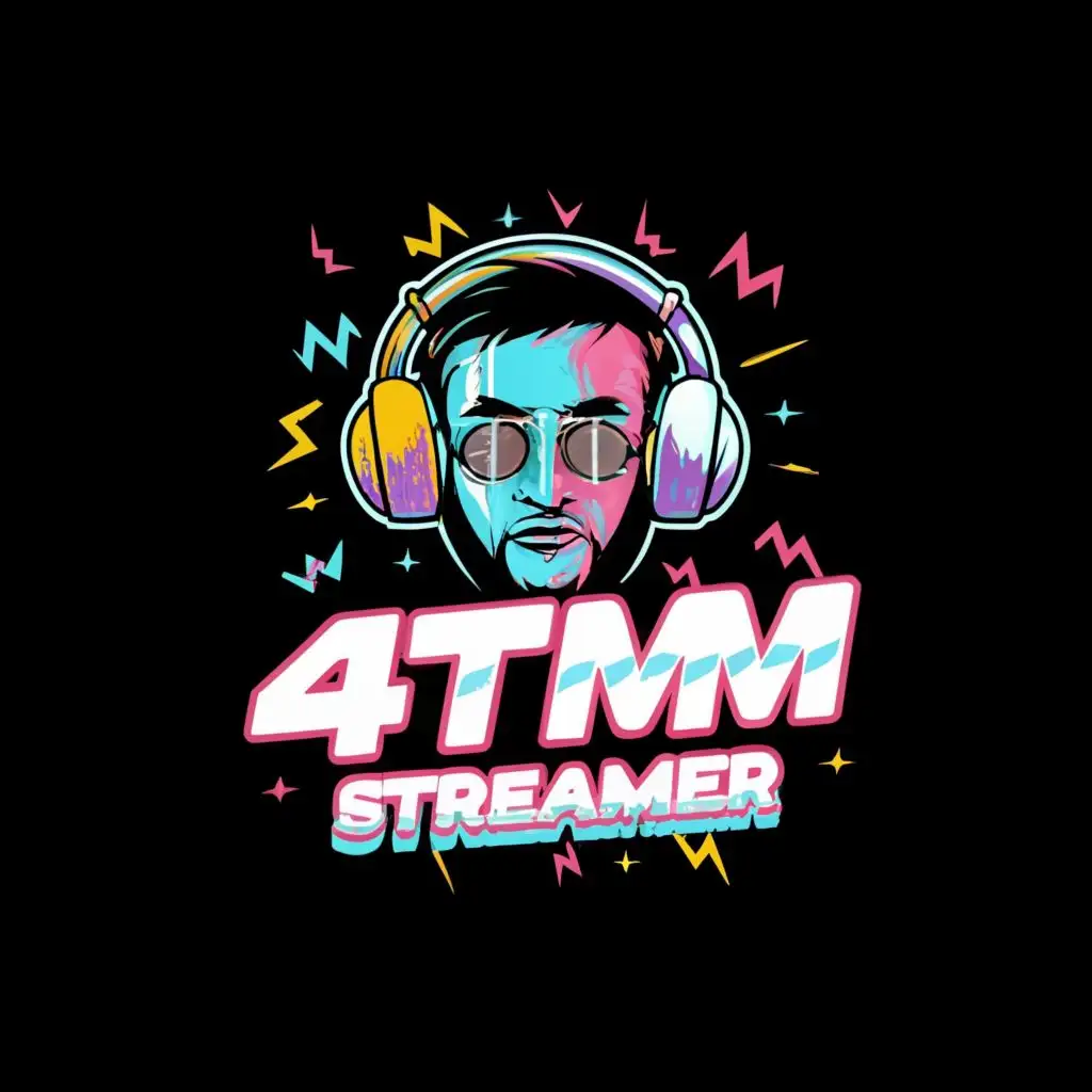 logo, DJ, with the text "4TM Streamer", typography, be used in Entertainment industry