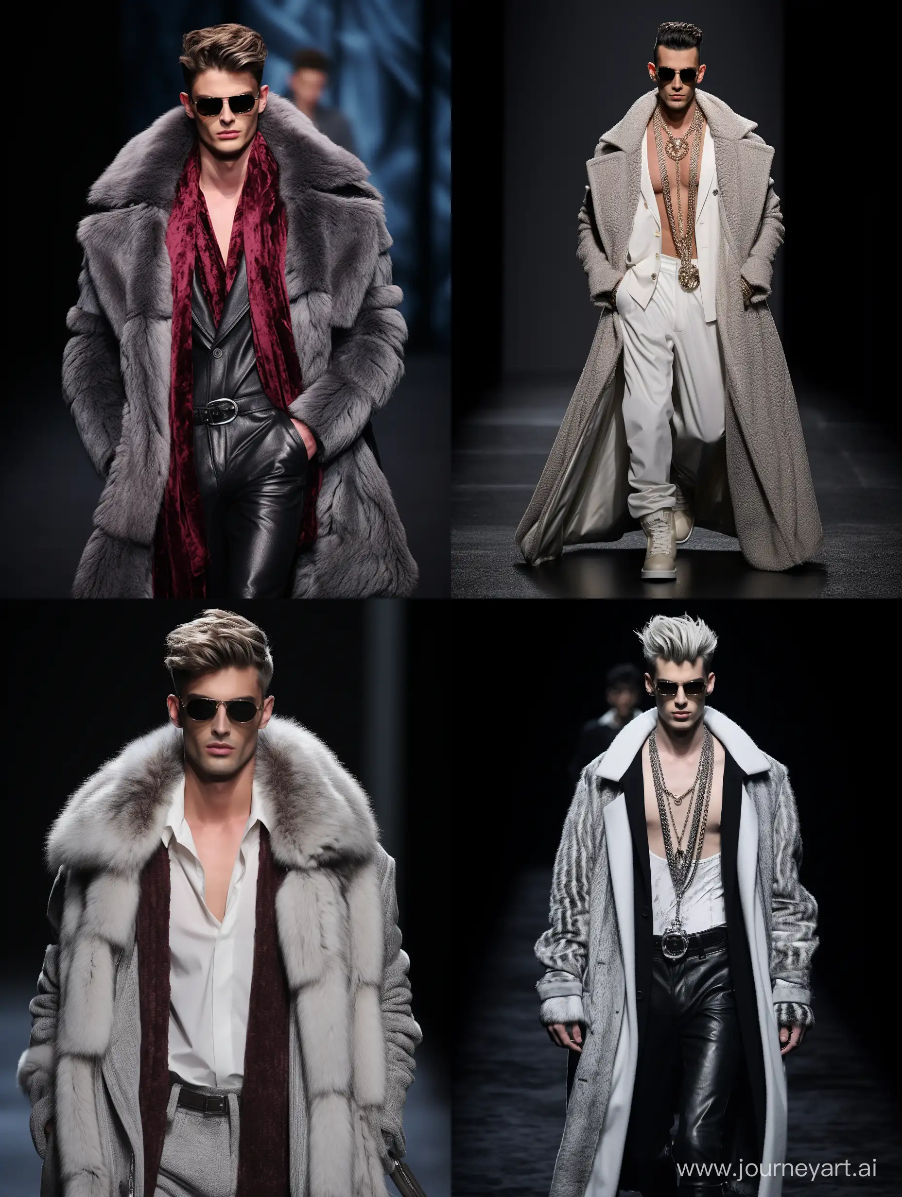 Stylish-Male-Runway-Fashion-Featuring-Slim-Jeans-Coats-Vison-Mink-and-Jewelry
