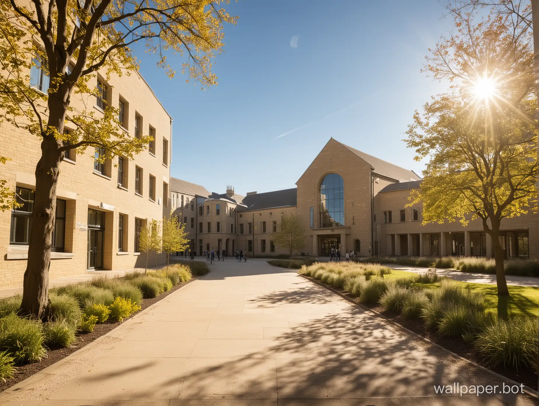Bright-Sunshine-Illuminates-Campus-and-Teaching-Buildings
