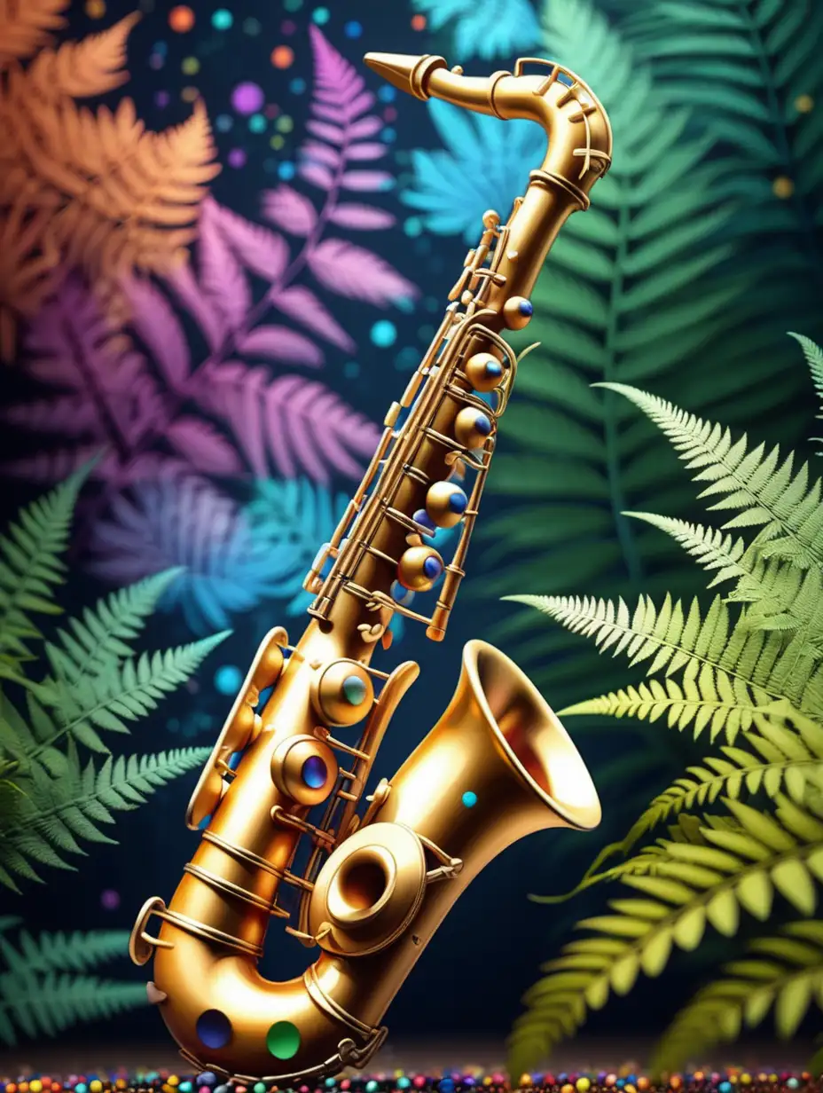 Colorful Disney Saxophone with Mountain Landscape