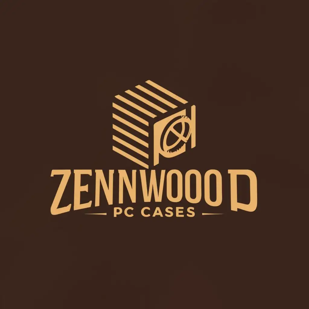 logo, Creating wood pc cases, with the text "ZenWoodPC", typography, be used in Technology industry