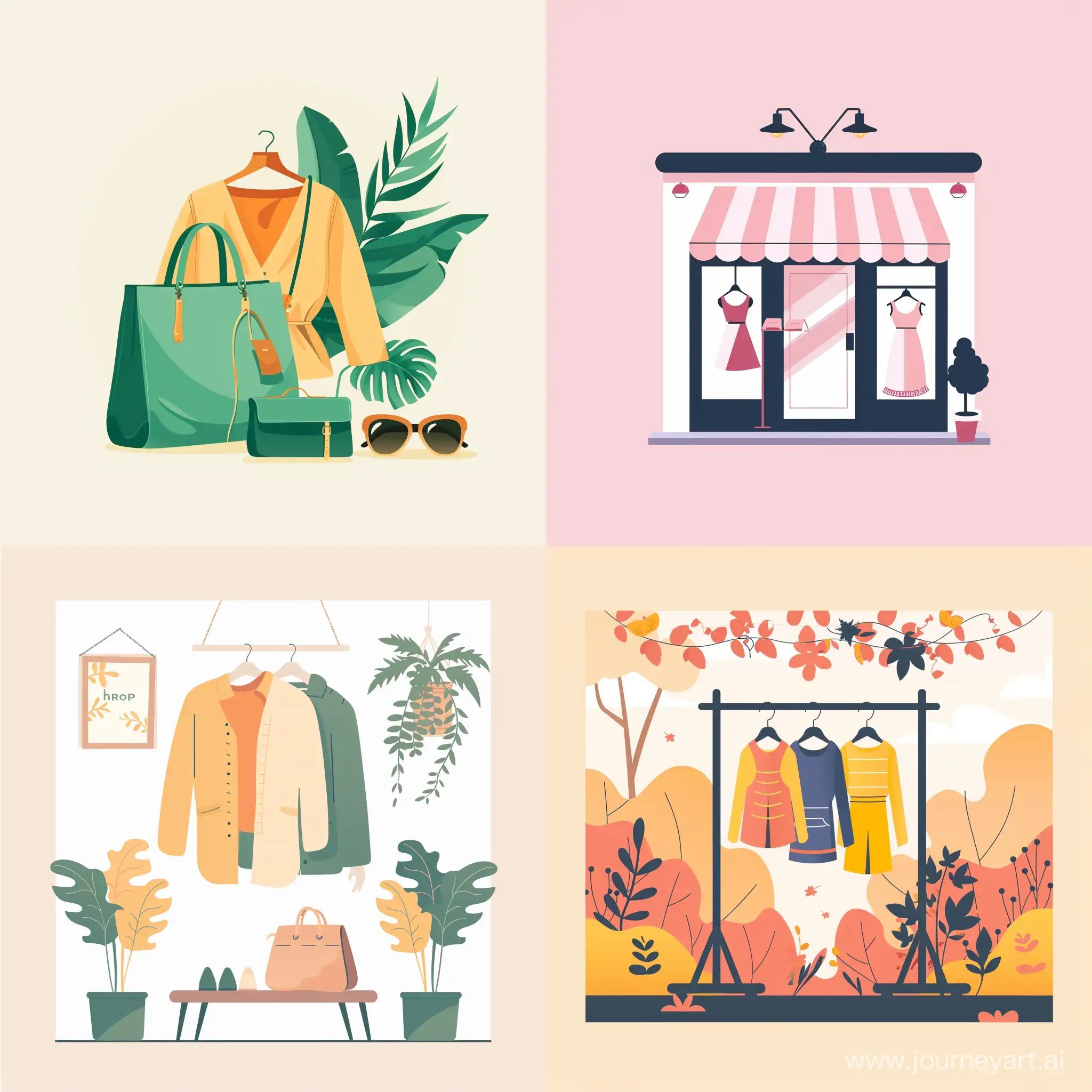 Create a cute minimalistic and image for shop fashion boutique