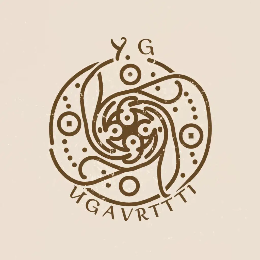 a logo design,with the text "Yogavritti", main symbol:Minimalism, yoga element, Mental peace, whirl pool, Swirl, Sun and Moon, Water ripples, Calmness - Font should give luxurious feel,Minimalistic,clear background