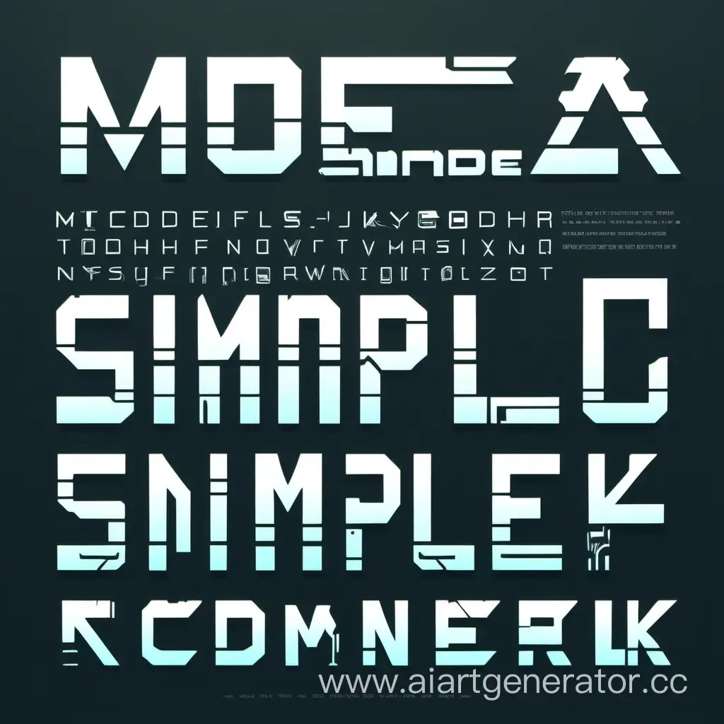 простой модерн шрифт с элементами киберпанк
