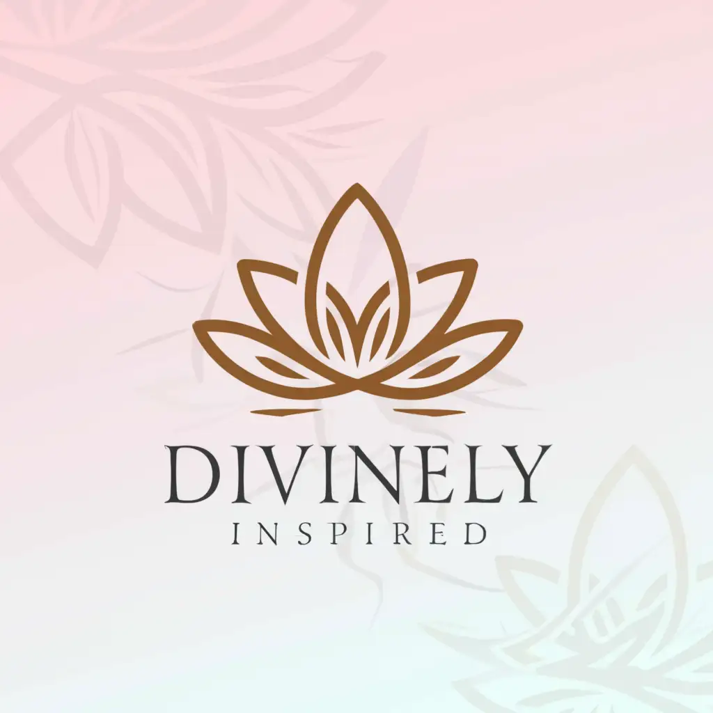 a logo design,with the text "Divinely Inspired", main symbol:D 
I 
abstract lotus flower
,Moderate,be used in Beauty Spa industry,clear background