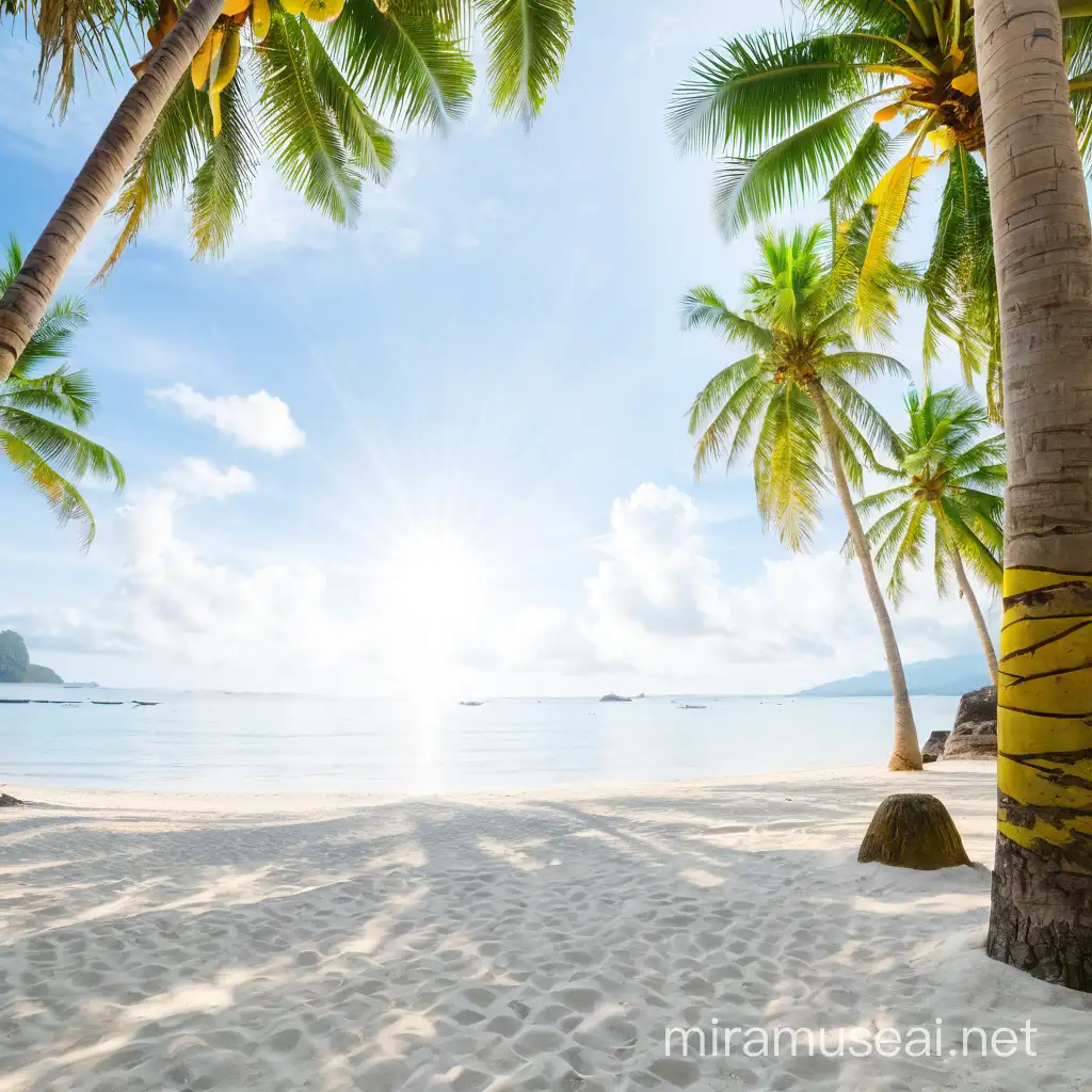 阳光，沙滩，海边，椰子树