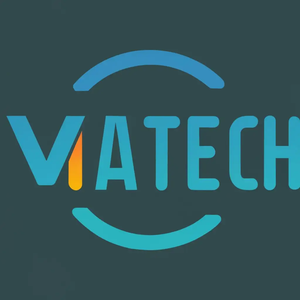 logo, VIATECH, with the text "VIATECH E-COMMERCE, INC.", typography, be used in Technology industry