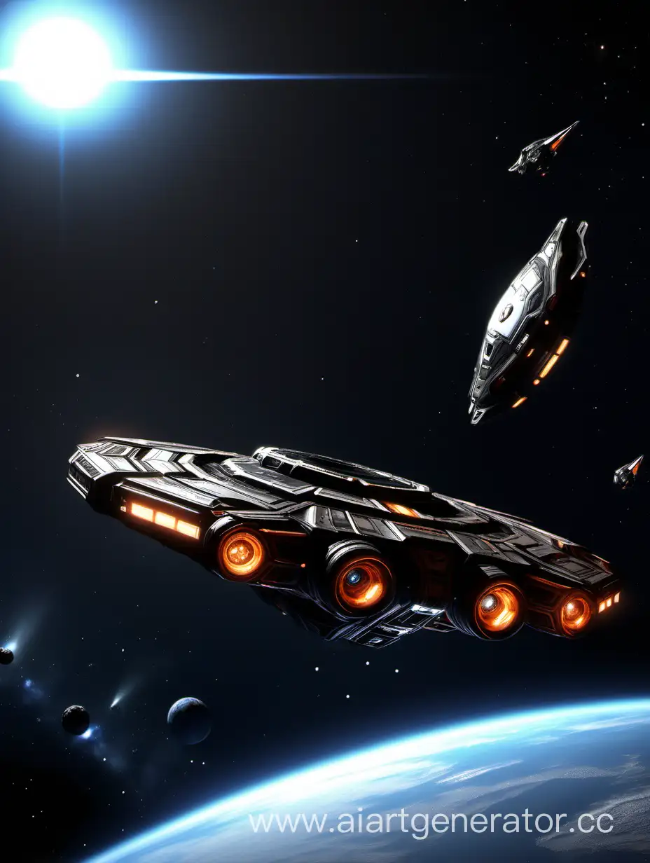 The style of the game Elite Dangerous, 4K quality, pilot on the planet, nearby spaceship, Realism, biology research
