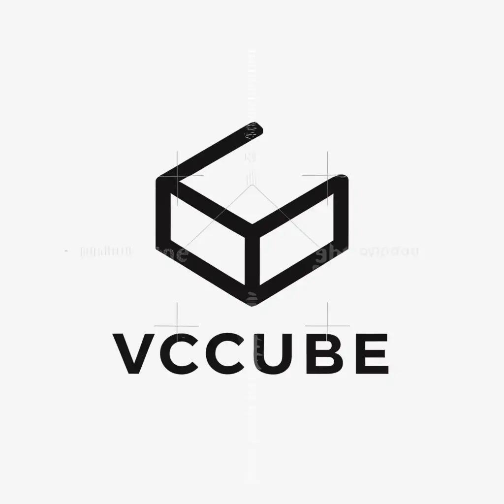 a logo design,with the text 'V Cube', main symbol:line art cube with the letter V,Minimalistic,be used in Medical Dental industry,clear background