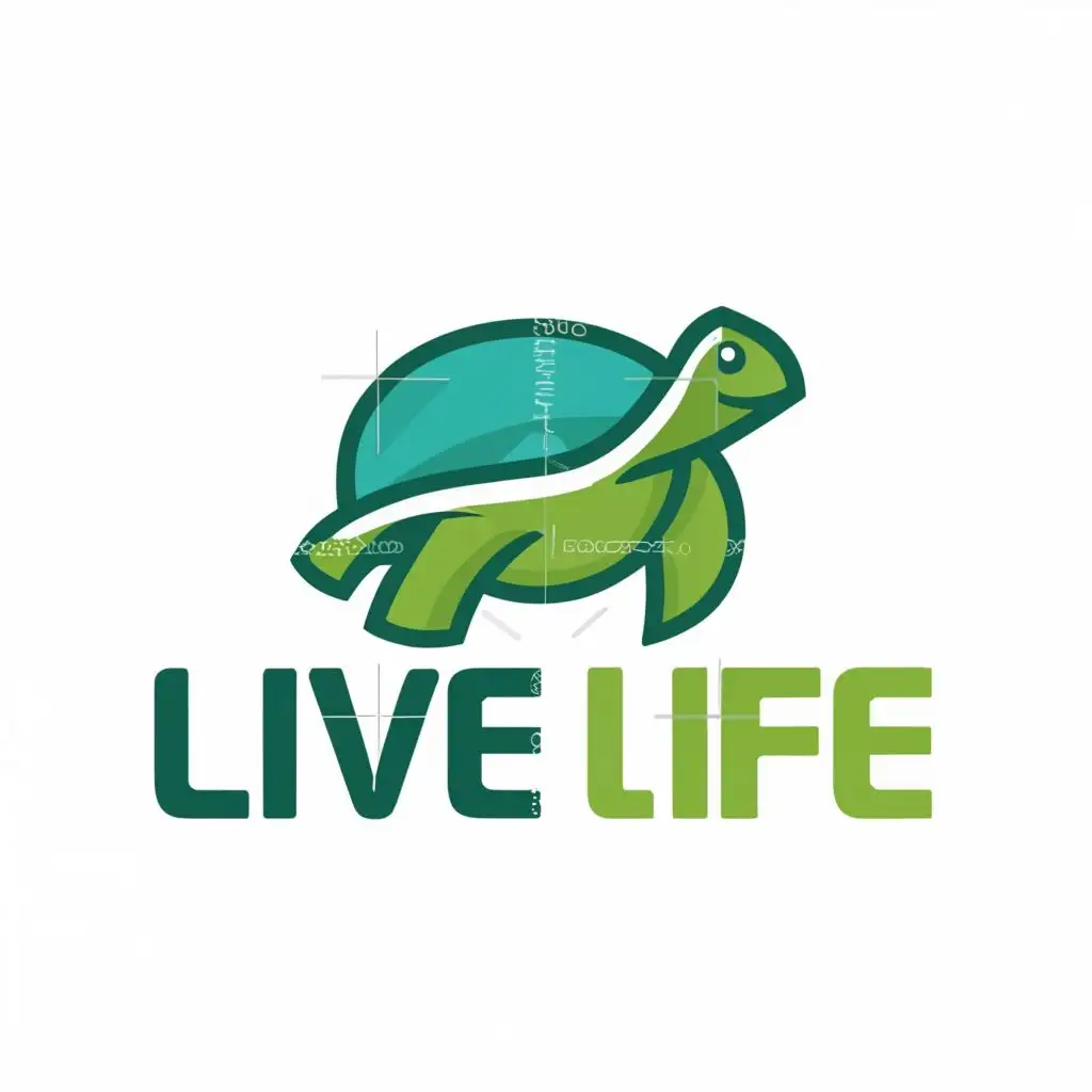 a logo design, with the text "Live life", main symbol: a turtle, Moderate, clear background