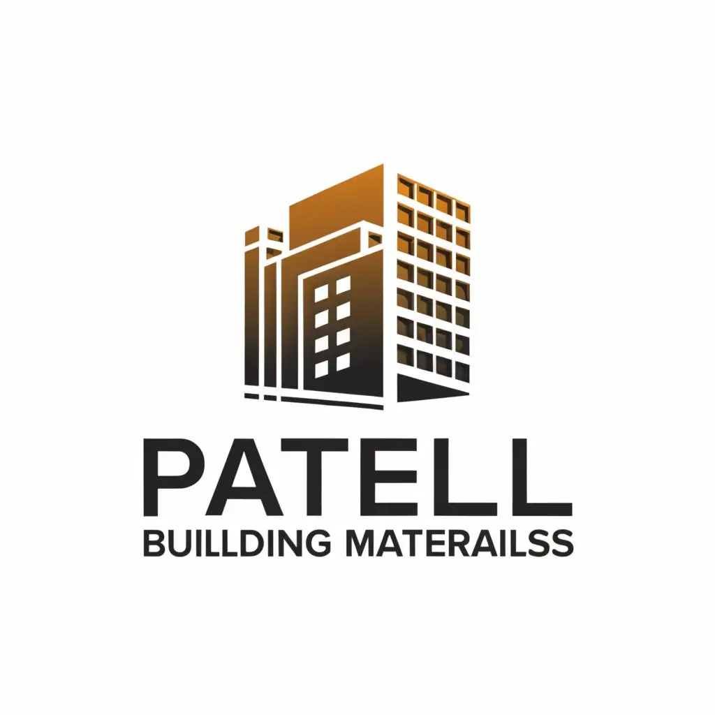 a logo design,with the text "PATEL BUILDING MATERIALS", main symbol:BUILDING,complex,be used in Real Estate industry,clear background