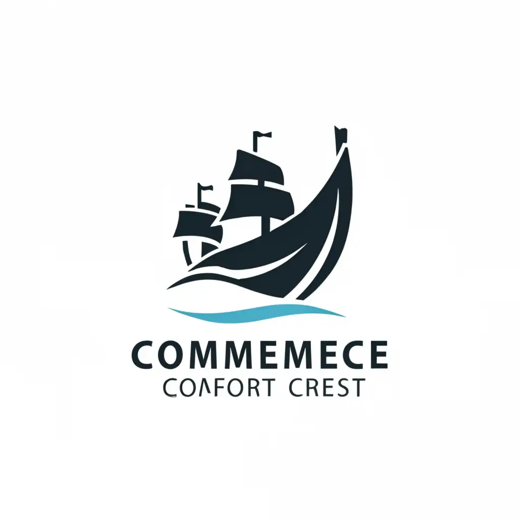 a logo design,with the text "Commerce Comfort Crest", main symbol:Boat,Moderate,clear background