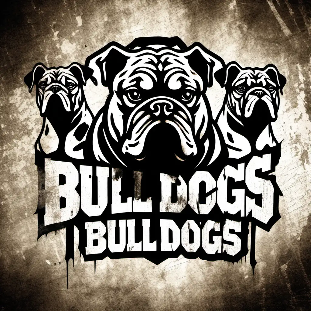 WE ARE BULL DOGS, BLACK,DISTRESSED LETTERS, GROWLING,  FOOTBALL, TRANSPARENT BACKGROUND