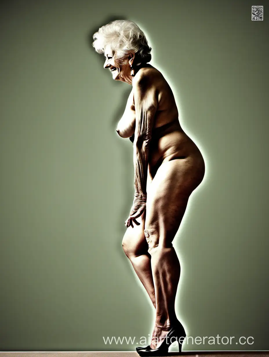 Joyful-Elderly-Woman-in-High-Heels-Poses-with-Confidence