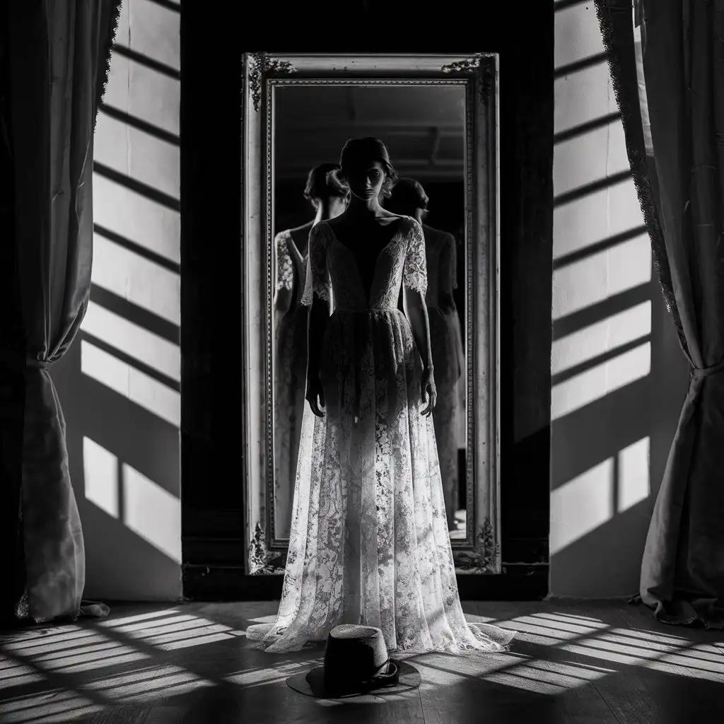 Elegant Silhouettes and Intricate LightDark Patterns in Timeless Black and White