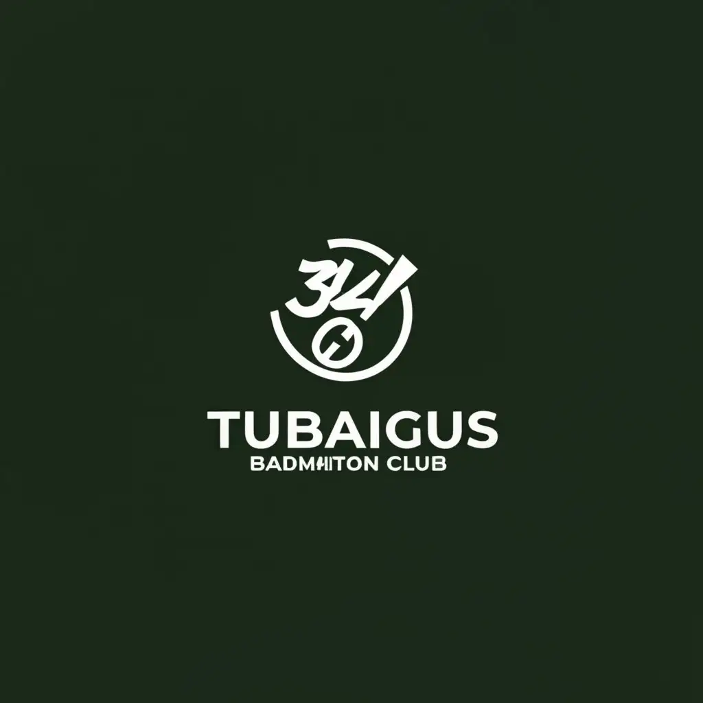 a logo design,with the text "Tubagus", main symbol:We need a logo that is attractive and reflects the spirit of badminton for the Tubagus Badminton Club. The logo should include the name "Tubagus" in an energetic and dynamic style. We also wanted to integrate the number "354" into the design as an element that gives special meaning to our club. The logo must be suitable for use on jerseys, websites and other media.,Minimalistic,be used in Sports Fitness industry,clear background