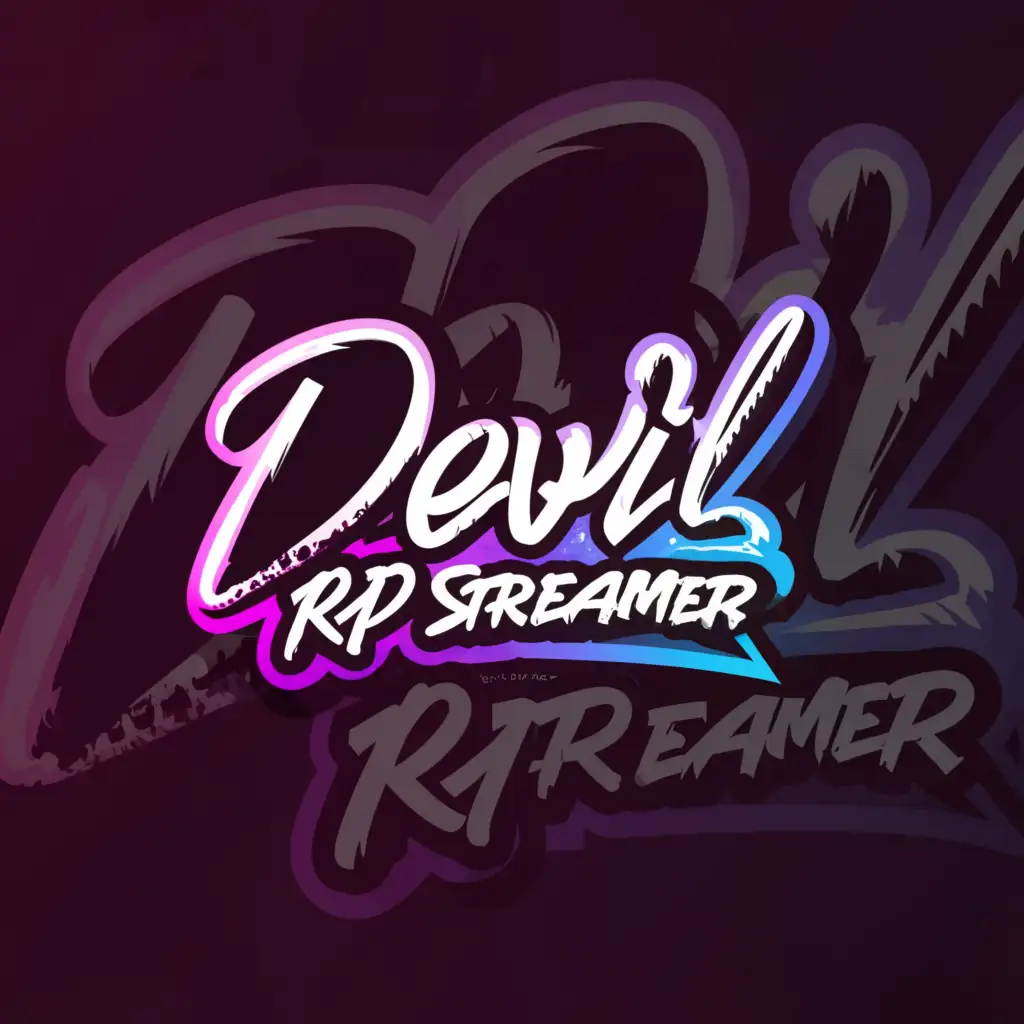 a logo design,with the text "Devil RP Streamer", main symbol:Twitch or Kick logos,Moderate,clear background