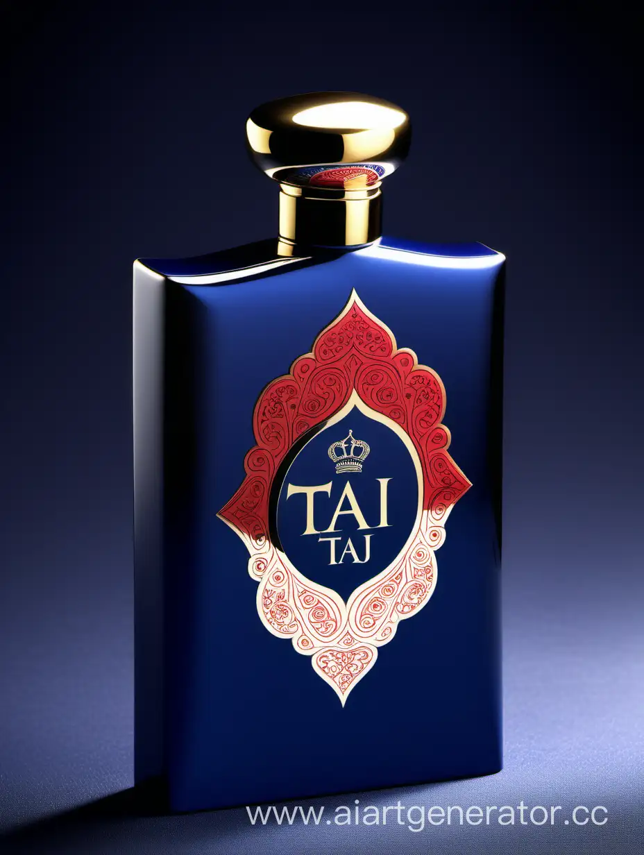 Luxurious-DualLayered-Perfume-in-Dark-Blue-Red-and-White-with-Elegant-Zamac-Packaging