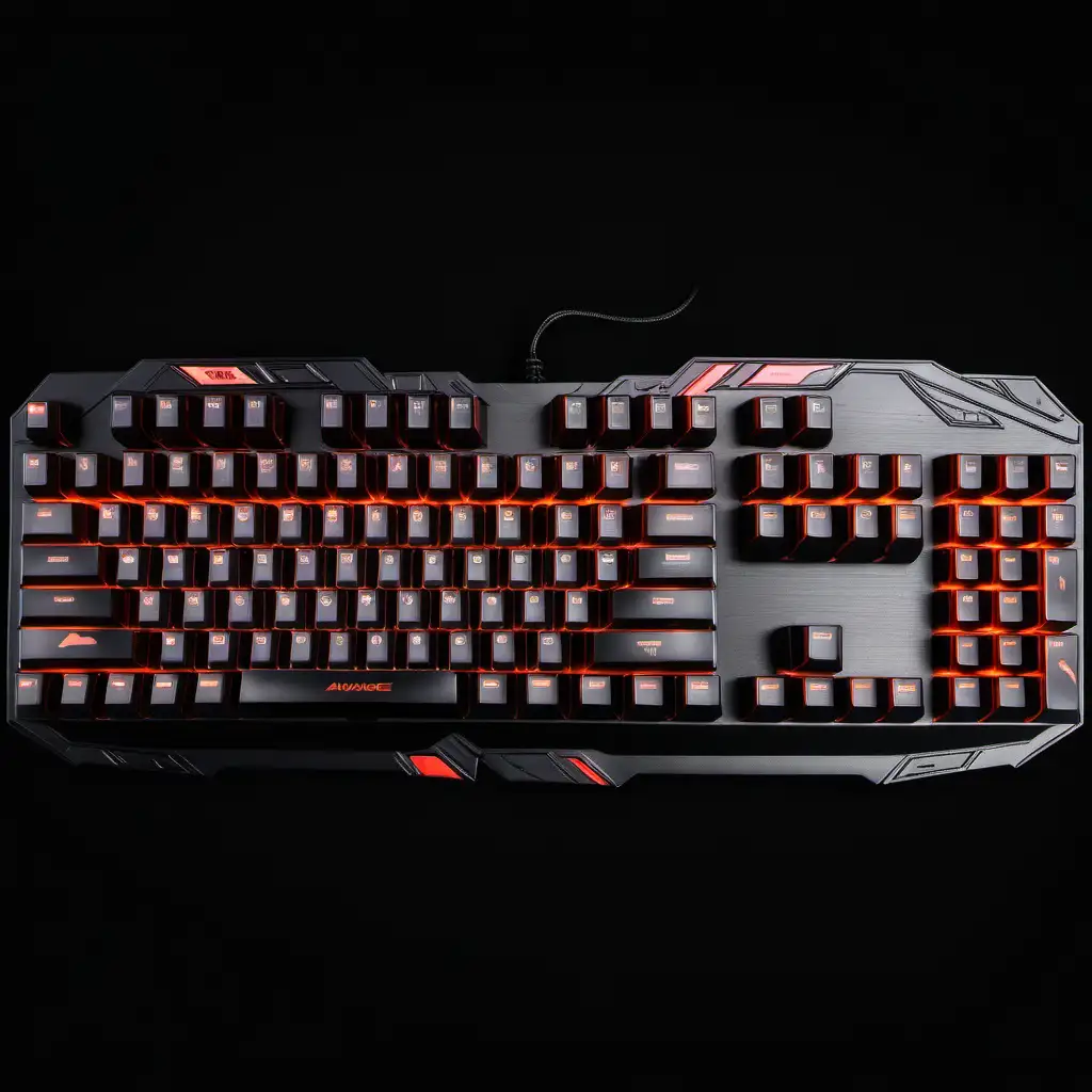 HighTech Gaming Keyboard on Dark Background