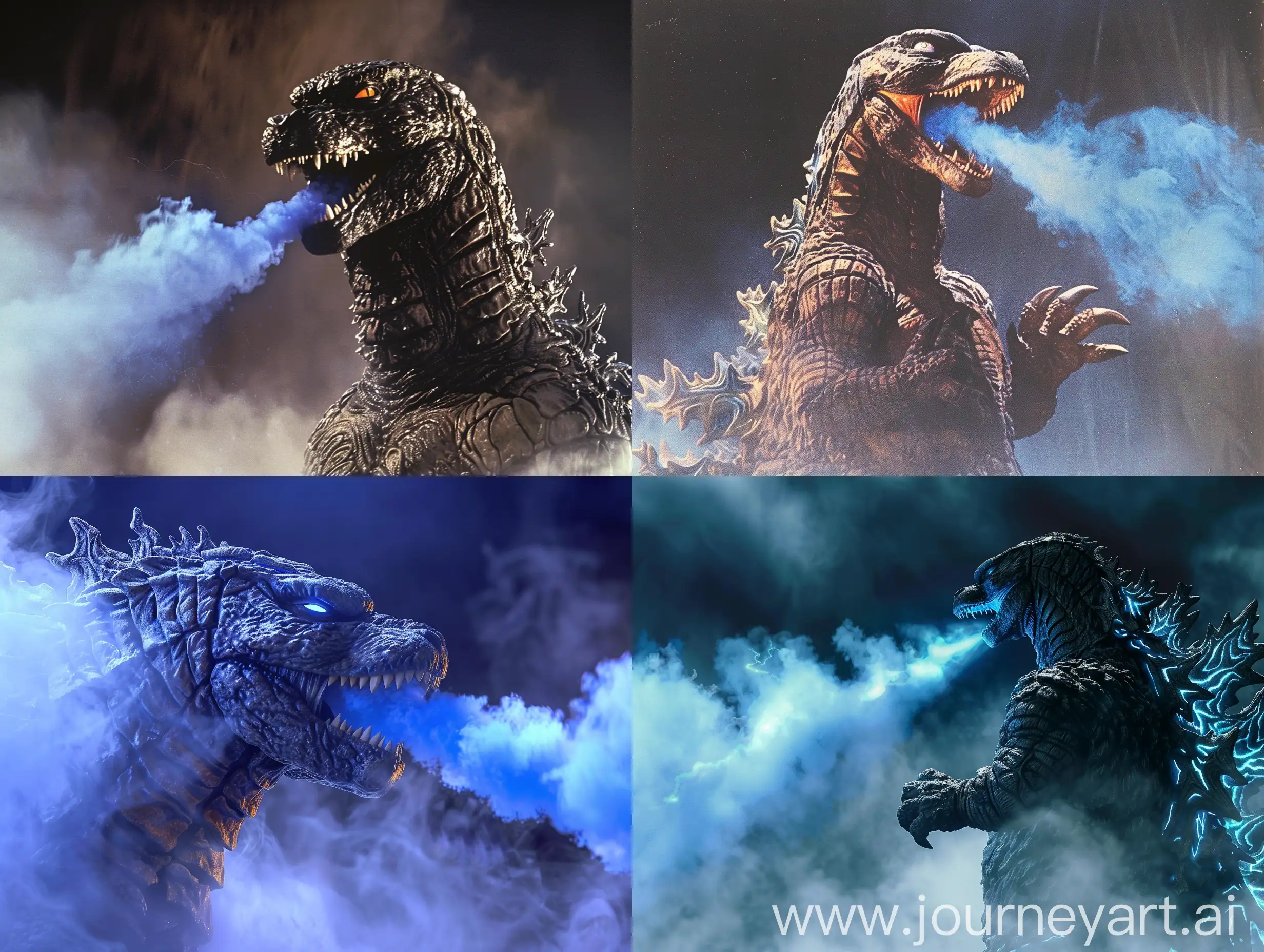 1960s Showa Era Godzilla, breathing his blue Atomic breath