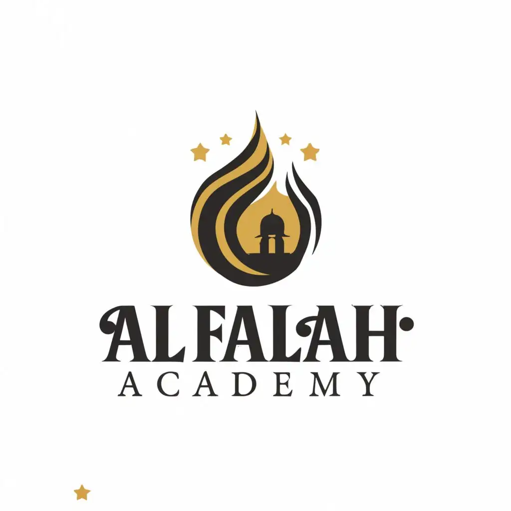 a logo design,with the text "Al Falah Academy", main symbol:mosque,Moderate,be used in Religious industry,clear background