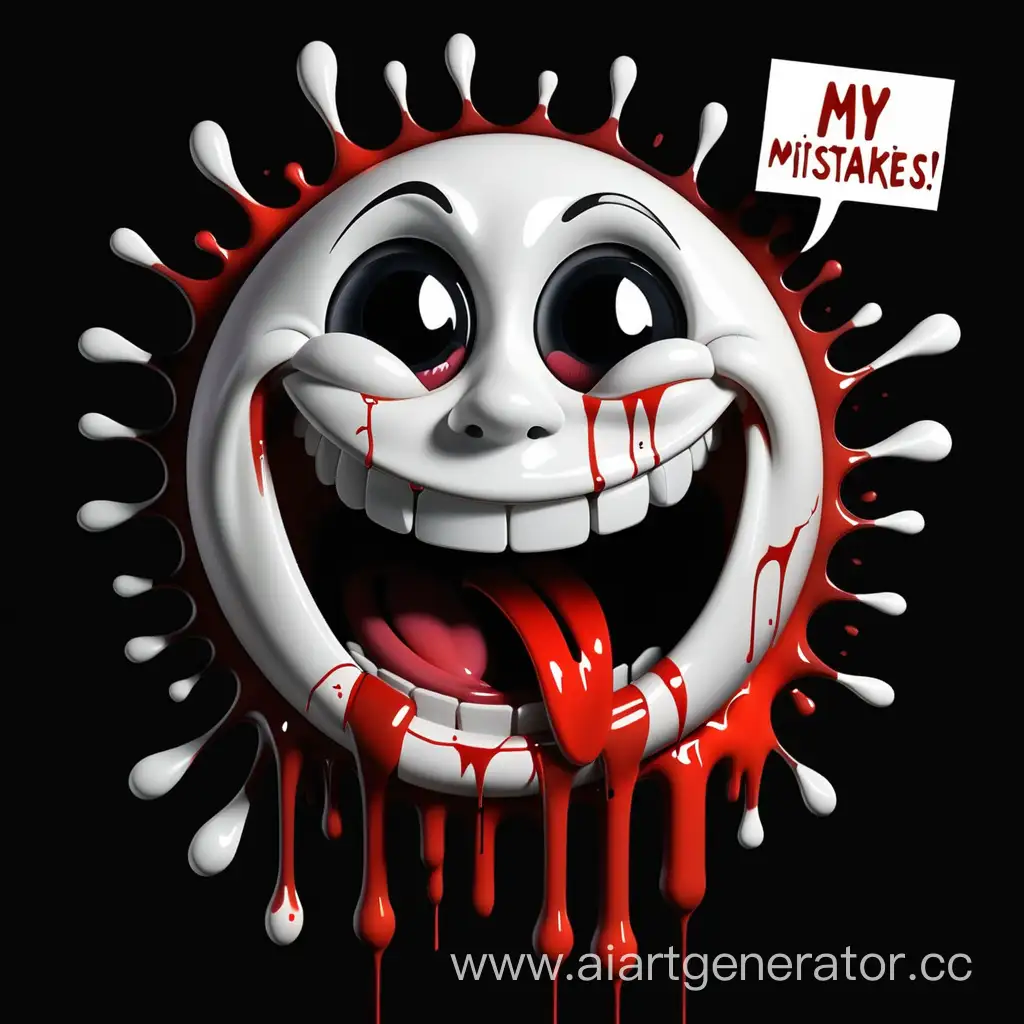Sinister-Smiley-with-My-Mistakes-Inscription-on-Black-Background
