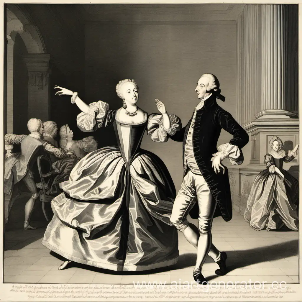 мужчина и женщина танцуют менуэт барокко