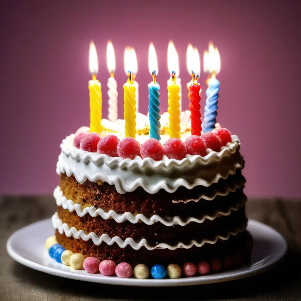 Joyful Birthday Cake Celebration Capturing Sweet Moments and Happy Times