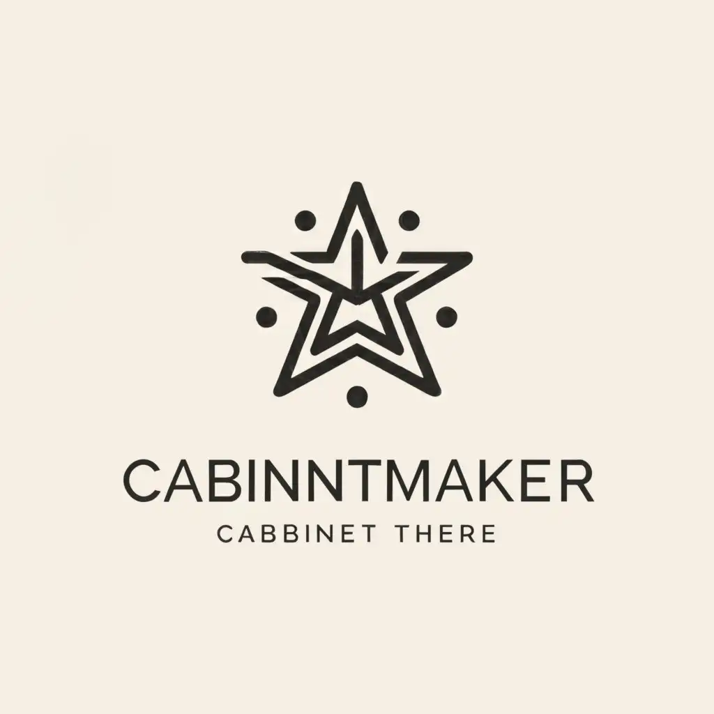 a logo design,with the text "cabinetmaker", main symbol:star,complex,clear background