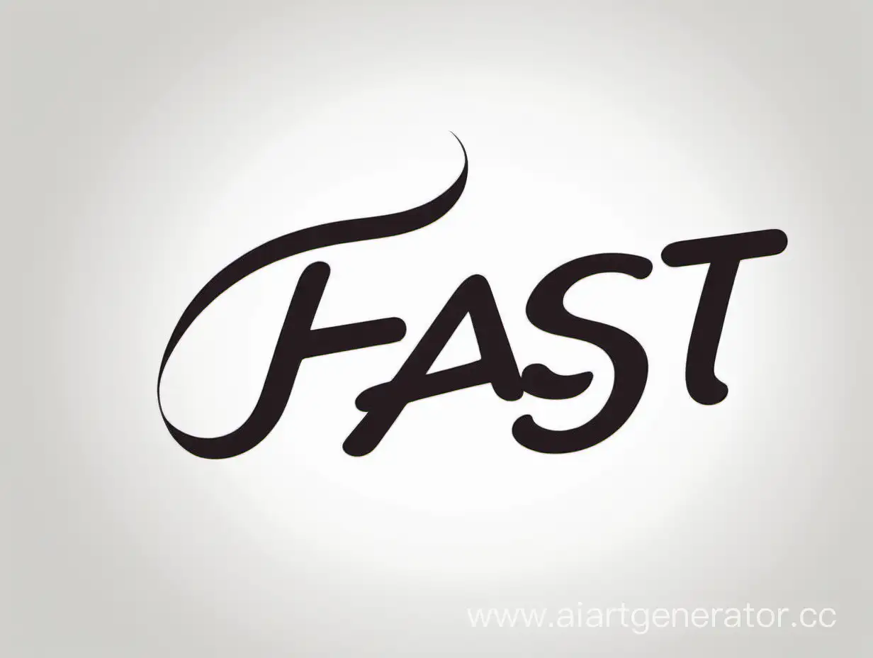 Нарисуй логотип Fast строчными буквами  на белом фоне 