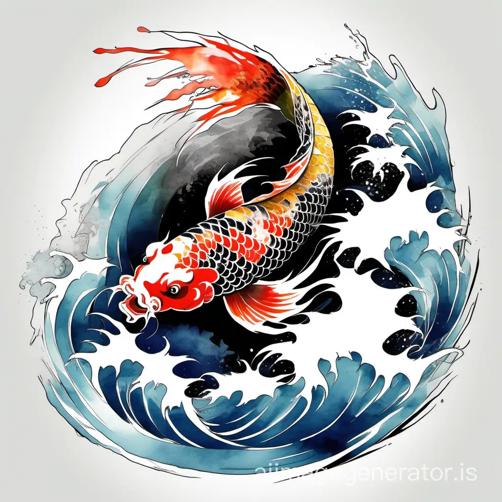 Majestic-DragonHeaded-Koi-in-SumiE-Watercolor-Style