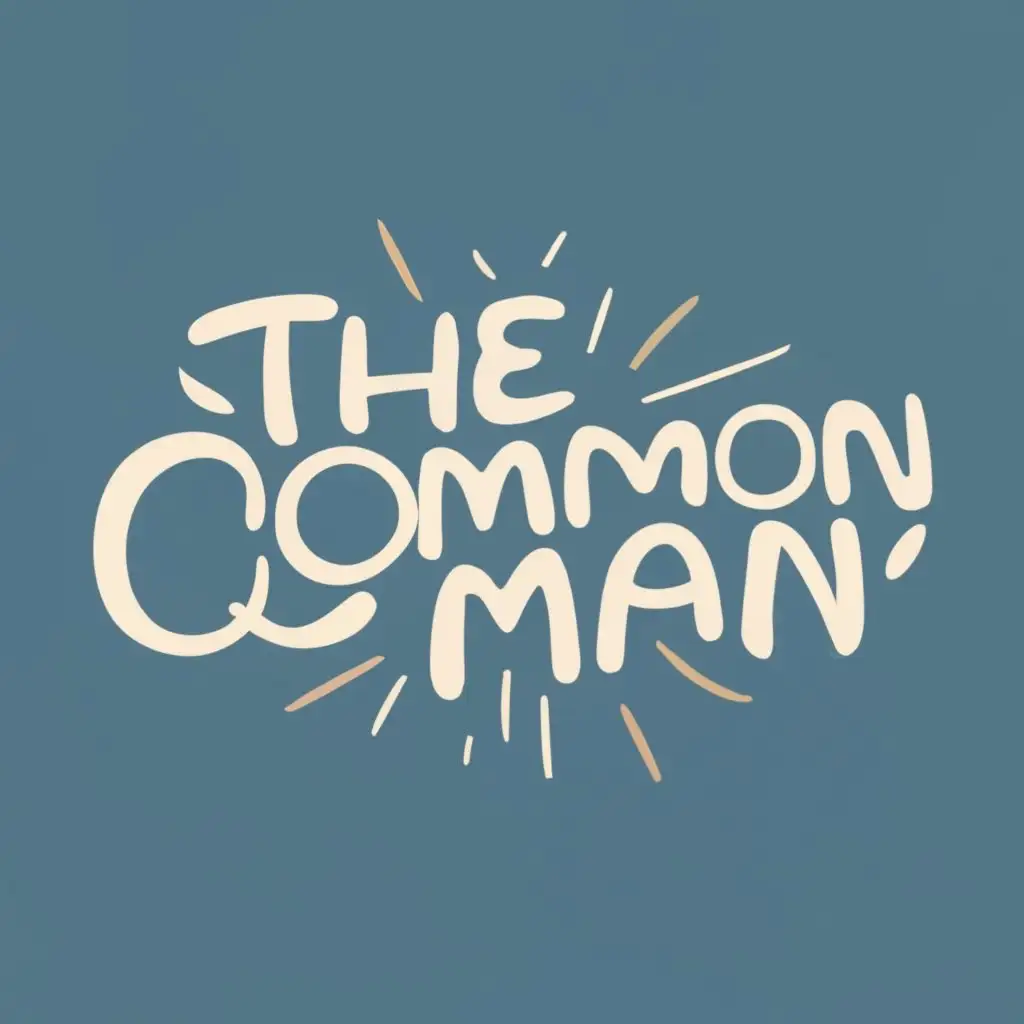 logo, Mahatma Gandhi, with the text "THE COMMON MAN'", typography