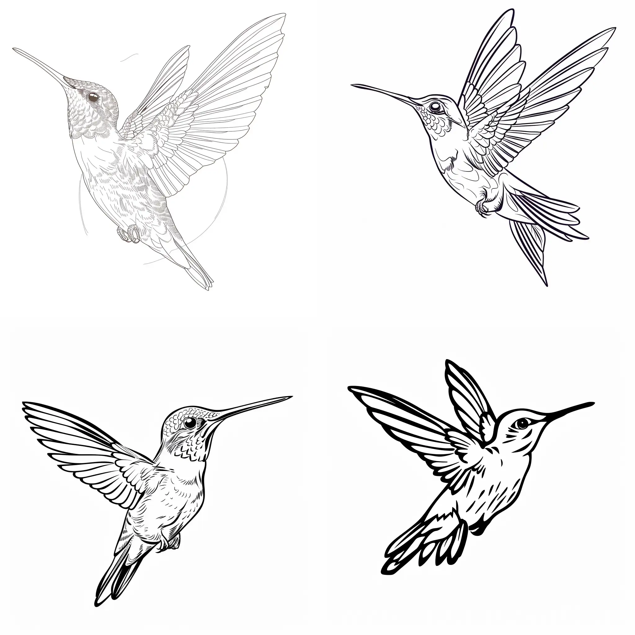 colibri outline art