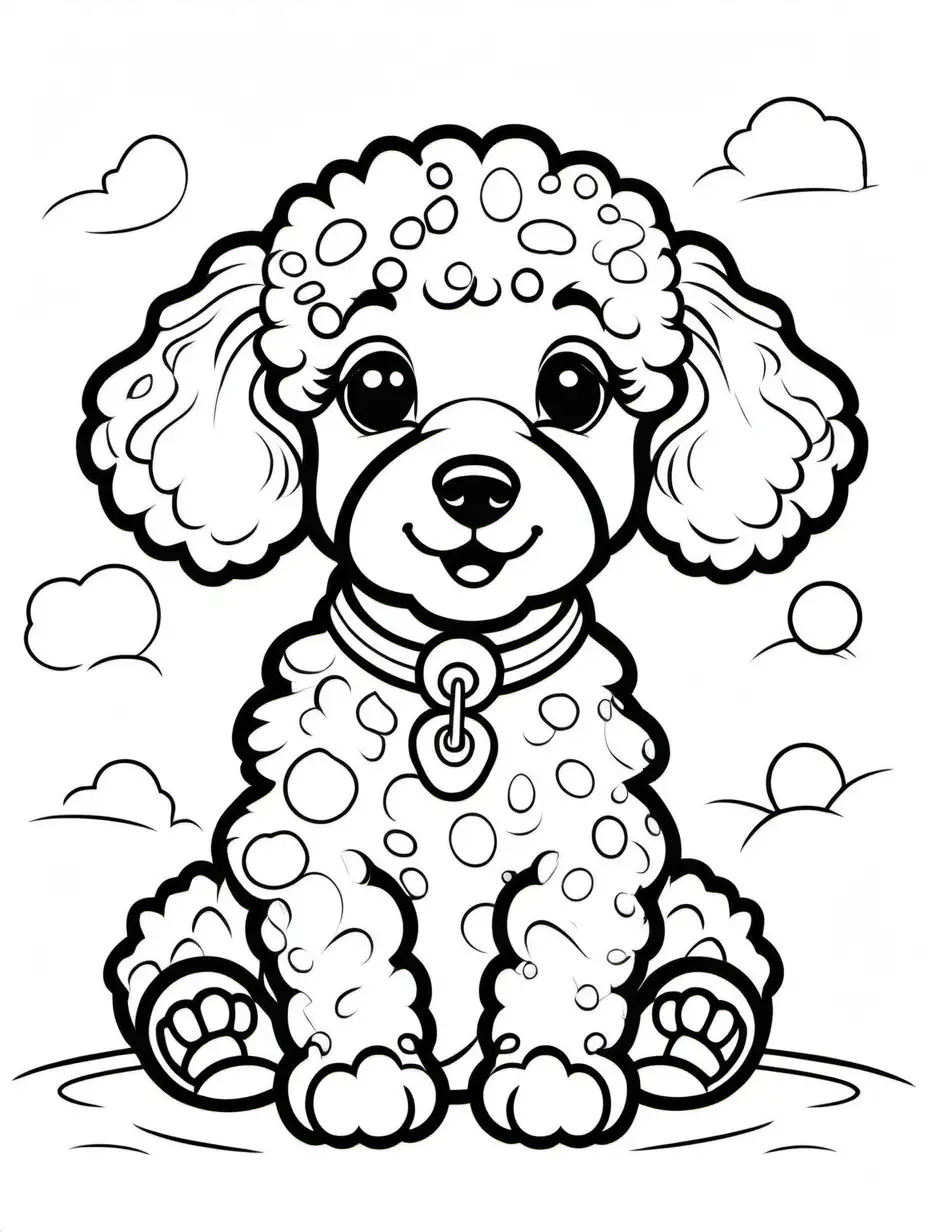 Happy-Baby-Poodle-Coloring-Page-Simple-Line-Art-for-Kids