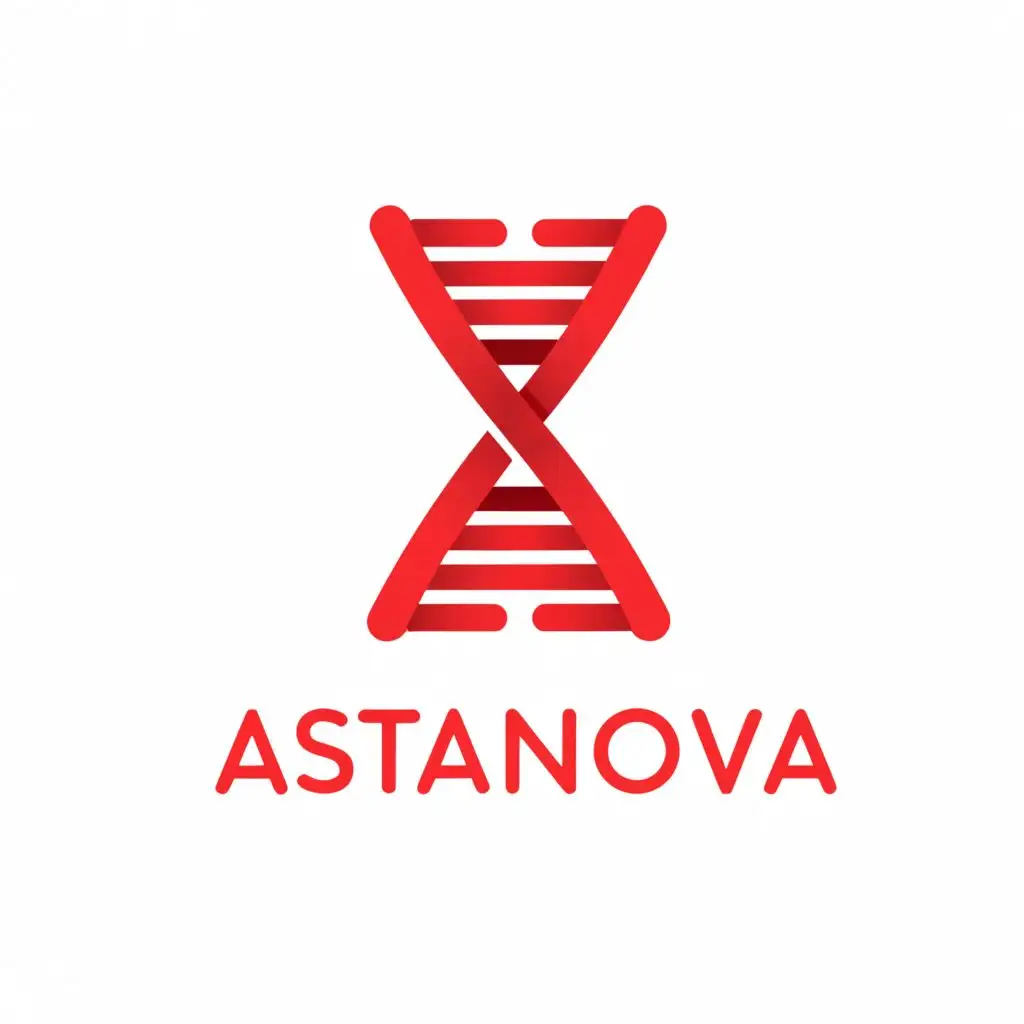 a logo design,with the text "ASTANOVA", main symbol:Biology. Red color, be used in Medical Dental industry