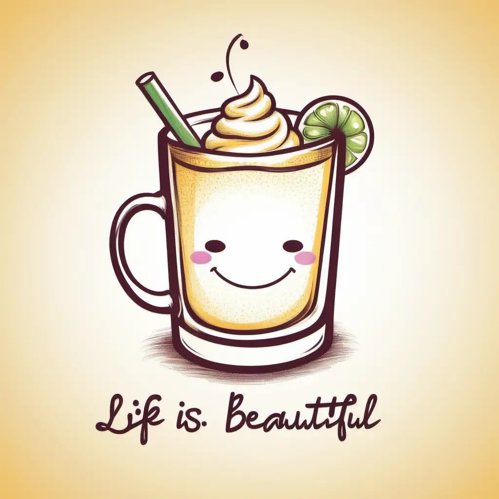 criar imagem que simbolize "Sip, smile, repeat - Life is beautiful."