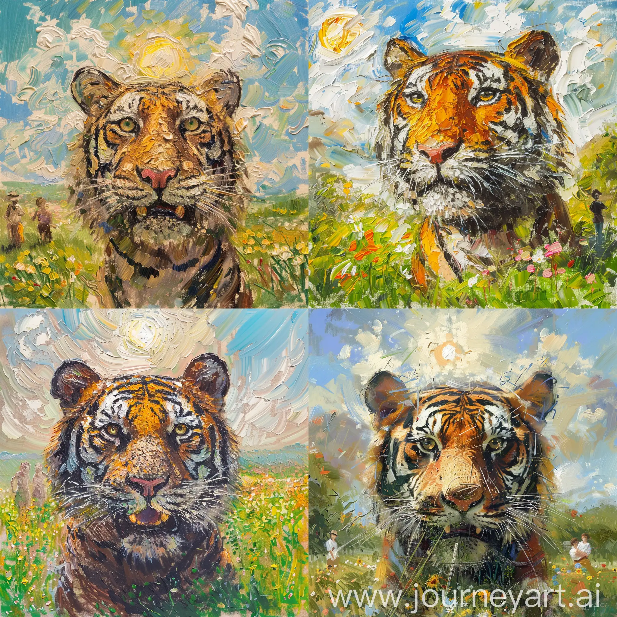 Graceful-Tiger-Muzzle-Amidst-Impressionist-Meadow