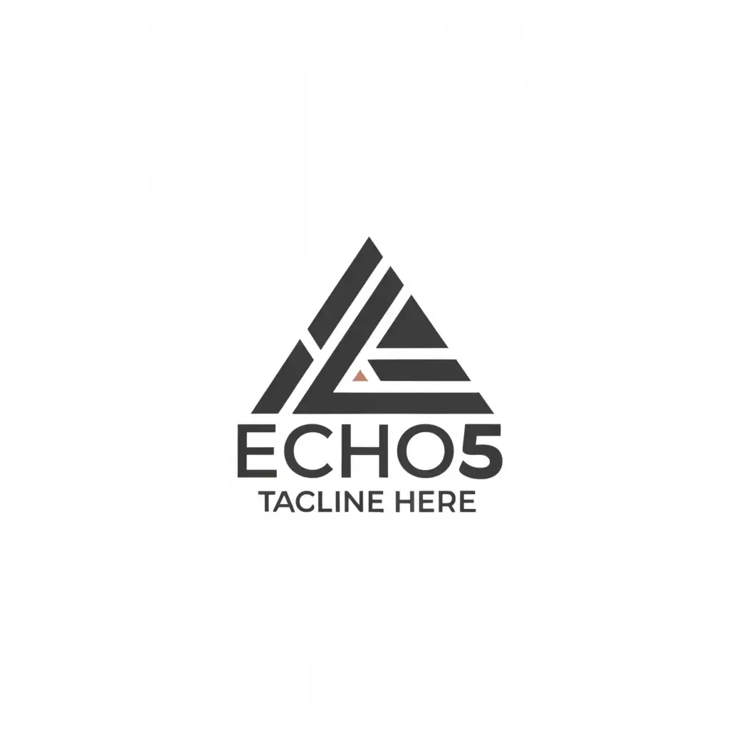 a logo design,with the text "echo 5", main symbol:triangle
which continues inside
,Moderate,clear background