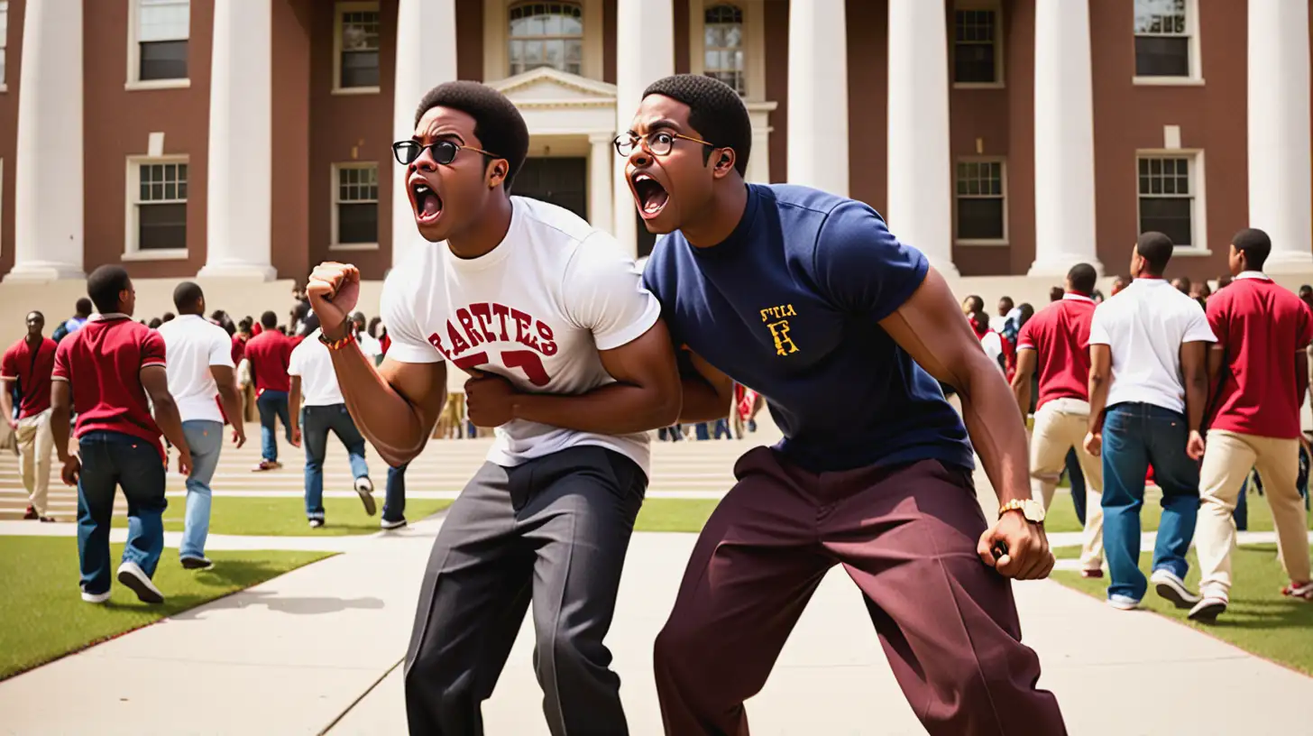 Comical Black Fraternity Battle at College Campus
