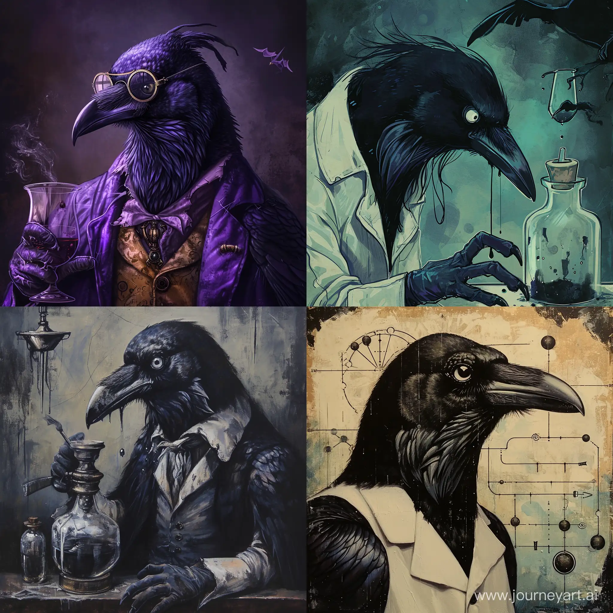 Raven-Scientist-Art-Futuristic-Avian-Innovation