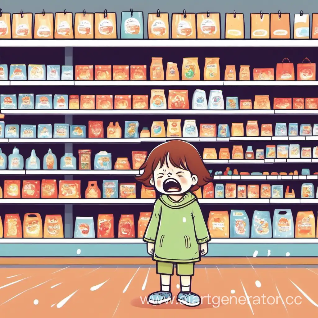 Ребенок плачет в магазине