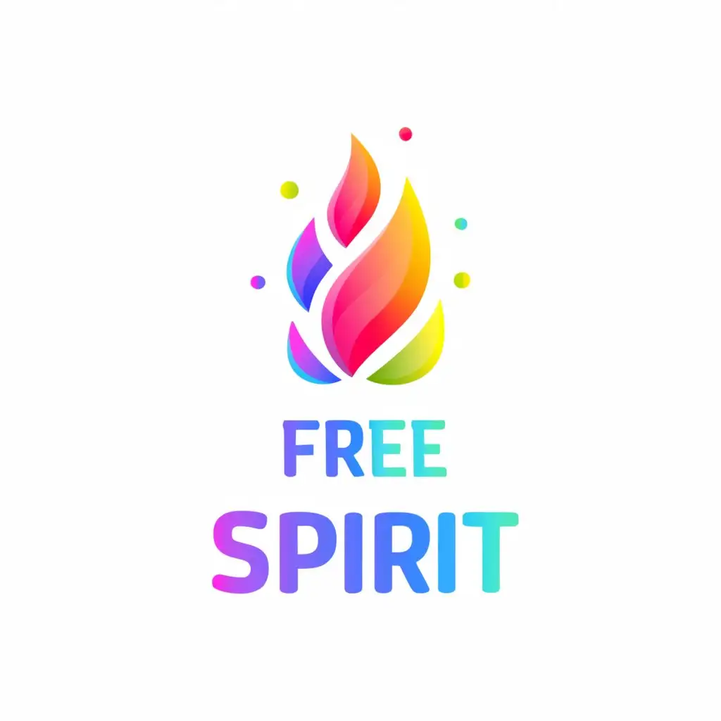 a logo design,with the text "FREE SPIRIT", main symbol:vibrant colors bold,Moderate,be used in Religious industry,clear background