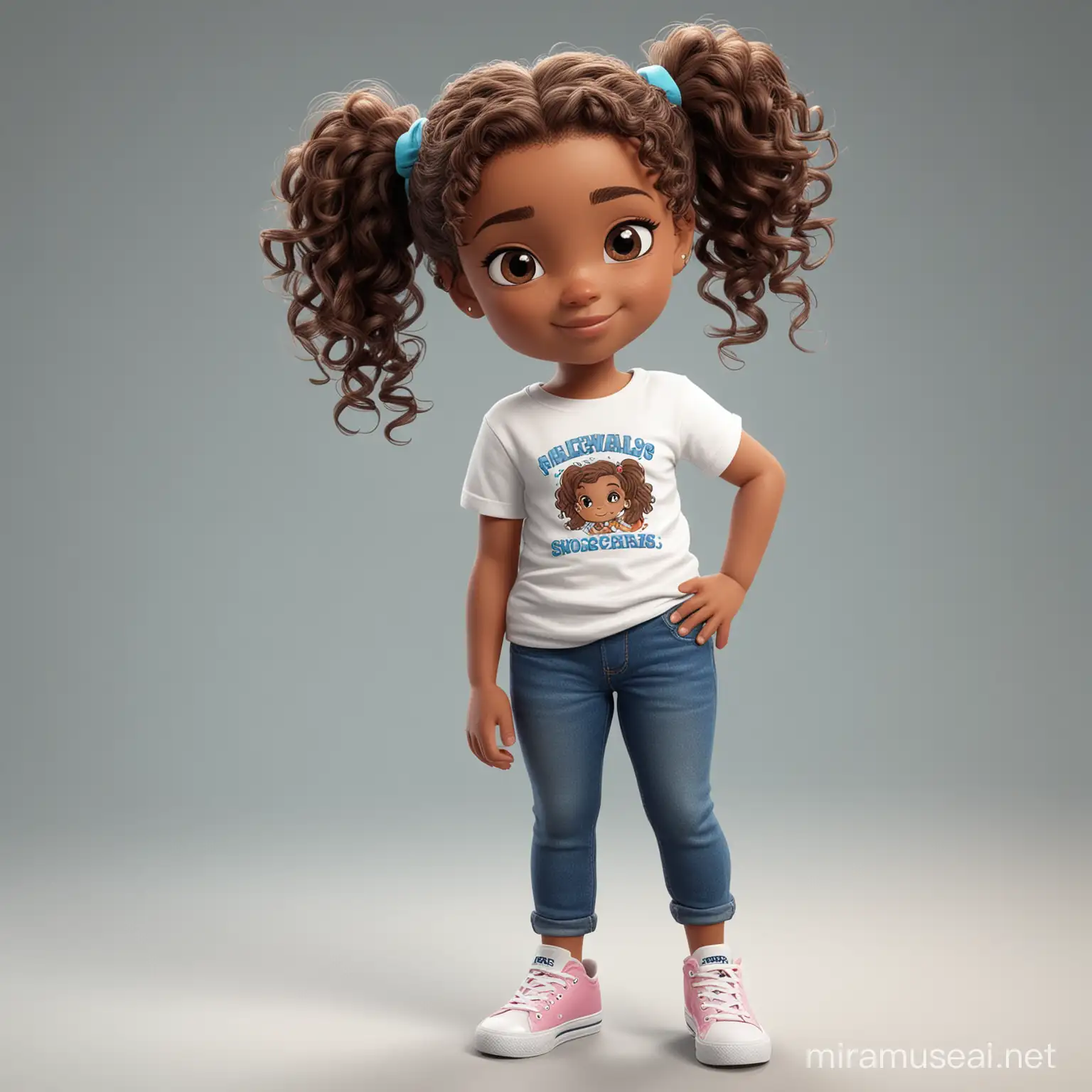 Energetic AfricanAmerican Toddler Girl Named Jalaney Playful Character Illustration