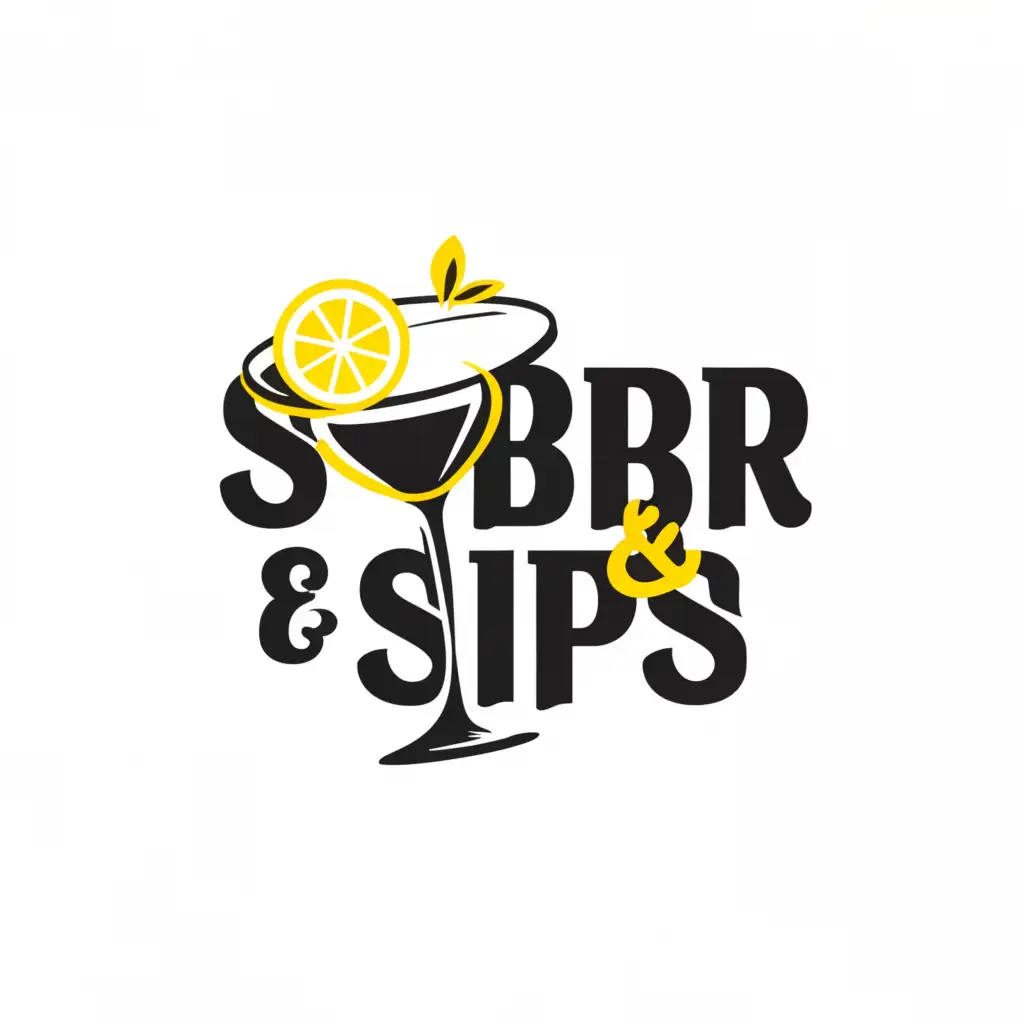 a logo design,with the text "Sober & Sips", main symbol:food, F&B, drinks,Moderate,be used in Retail industry,clear background