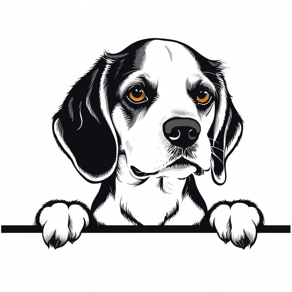 Beagle Vector Art on White Background