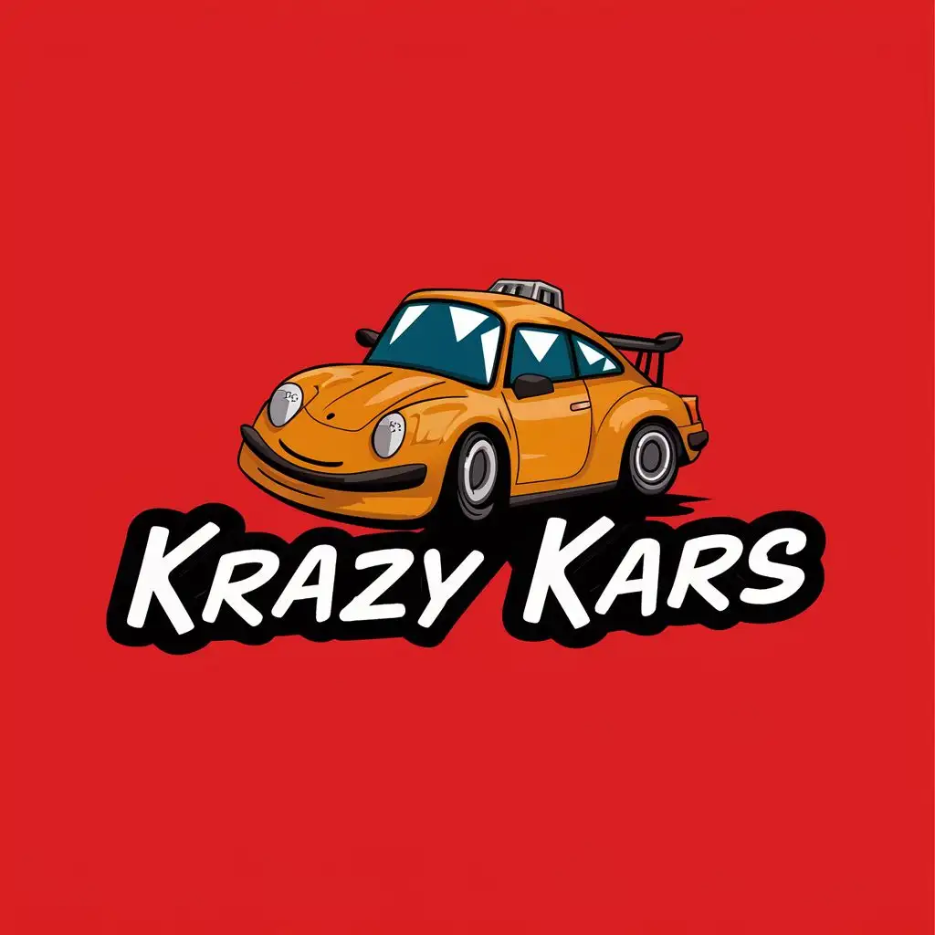 logo, Funny Car, with the text "Krazy Kars", typography, be used in Automotive industry