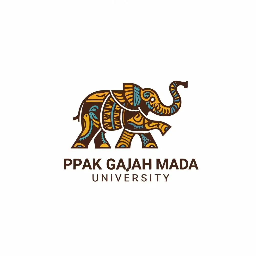 a logo design,with the text "PPAK  Gajah Mada University", main symbol:elephant,complex,be used in Sports Fitness industry,clear background