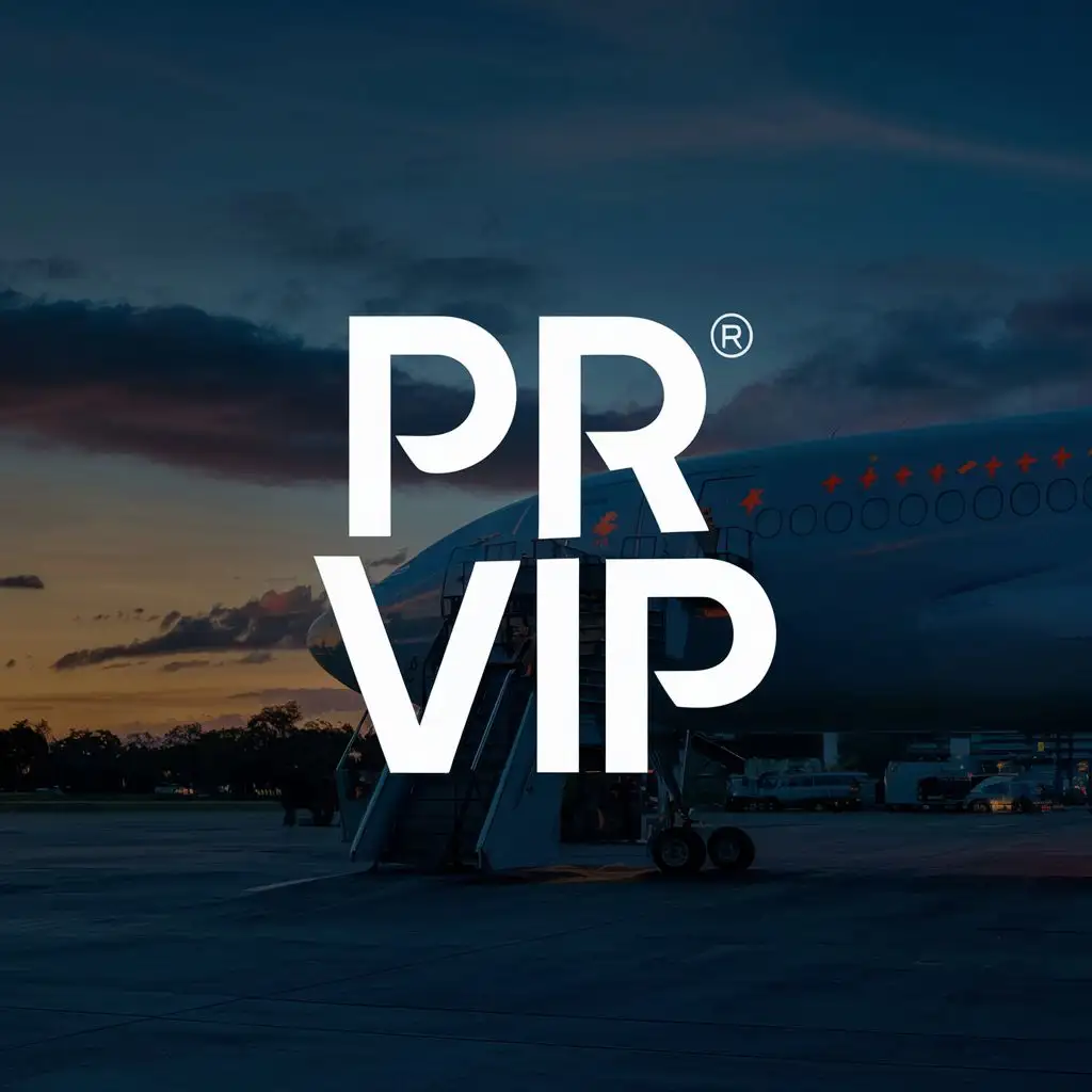 logo, Plane, with the text "PR VIP", typography, be used in Events industry