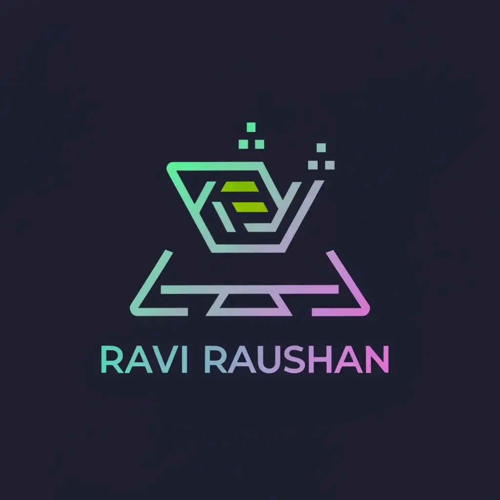 a logo design,with the text "Ravi Raushan", main symbol:laptop, be used in Technology industry